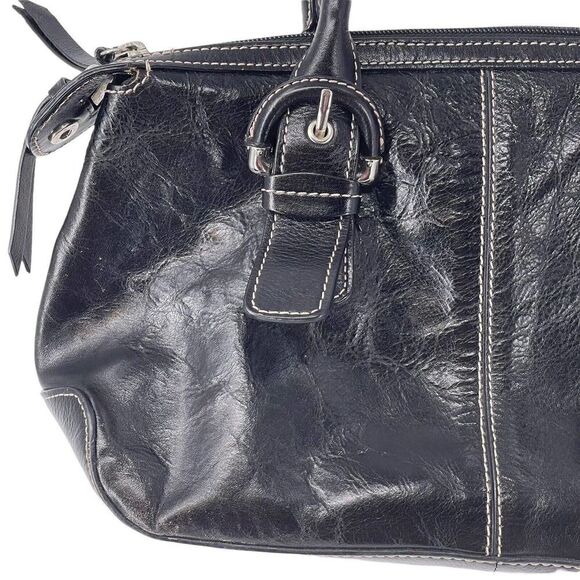 Etienne Aigner Handbag Black Leather Shoulder Bag Purse Zip Closure Classic Bag - Picture 3 of 12